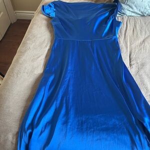 Satin midi dress size small colour royal blue from Amazon